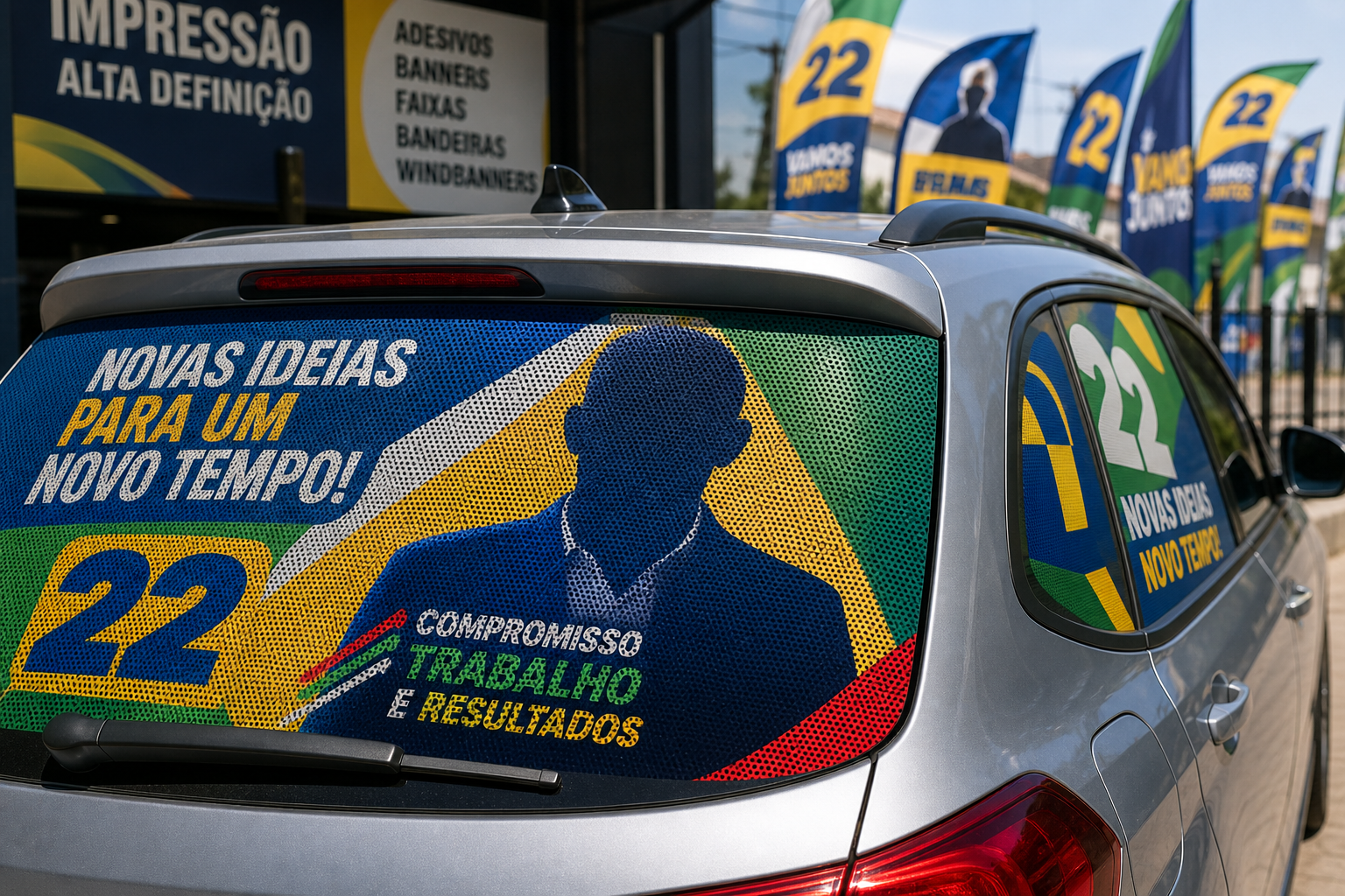 Adesivo perfurado político